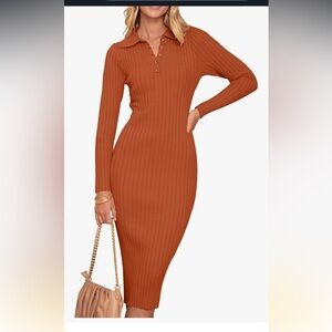 NWT Merokeety Ribbed Sweater in Brown XL